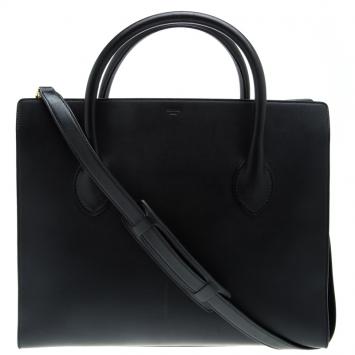 Pre Owned Celine Black Leather Boxy Tote
