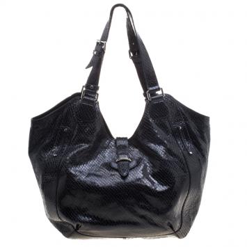 Pre Owned Celine Black Python Tote
