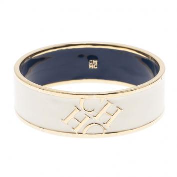 Pre Owned CH Carolina Herrera White Bangle Bracelet