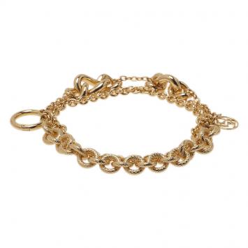 Pre Owned Carolina Herrera CH Multi Chain Gold Tone Bracelet