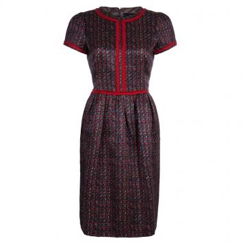 مملوكة مسبقًا CH Carolina Herrera Brown Tweed Short Sleeve Dress M