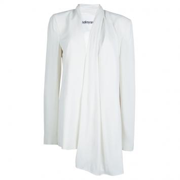 Pre Owned Chalayan Off White Draped Collar Detail Blazer M