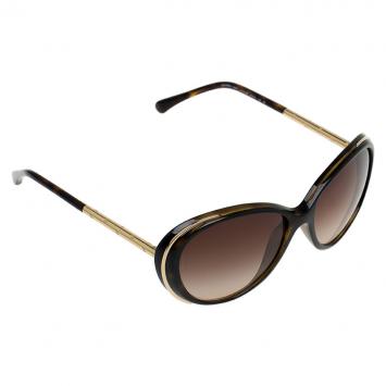 Pre Owned Chanel Tortoise 6037 Round Sunglasses