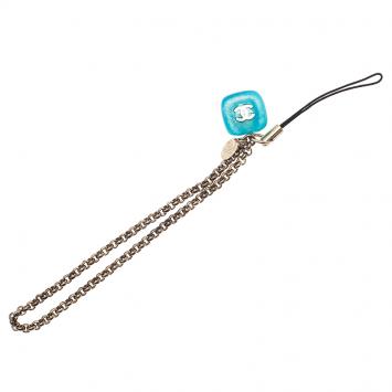 Pre Owned Chanel Blue CC Logo Phone Charm