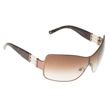 Pre Owned Chanel Brown 4177 Perle Collection Shield Sunglasses