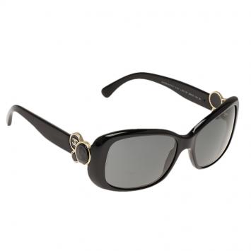 Pre Owned Chanel Collection Bouton Black 5191 CC Embellished Sunglasses