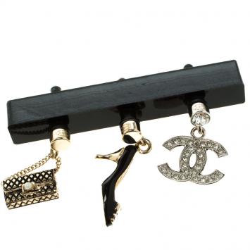 Pre Owned Chanel CC Smartphone Dust Plugs, A Set Of Three Charms