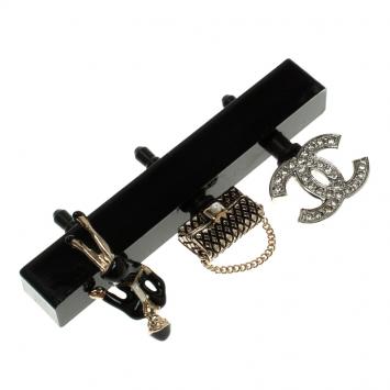 Pre Owned Chanel CC Smartphone Dust Plugs, A Set Of Three Charms