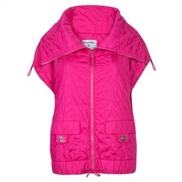 Pre Owned Chanel Pink Down Sleeveless Jacket L