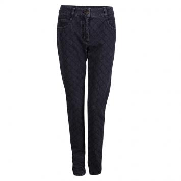 Pre Owned Chanel Dark Grey Stone-Washed Denim Topstitch Detail Jeans M