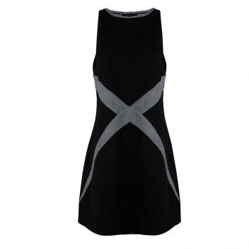 Pre Owned Chanel Monochrome Knit Sleeveless Shift Dress L
