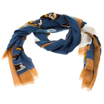 Pre Owned Chanel Multicolor Wool and Cashmere Jewelry Stole 