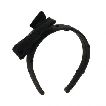 Pre Owned Chanel CC Black Bow Headband