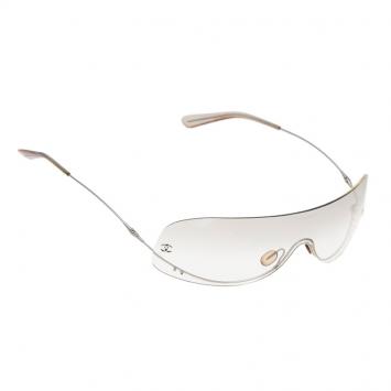 Pre Owned Chanel White 4054 Pearl Rimless Sunglasses 