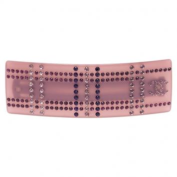 Pre Owned Chanel CC Crystal Pink Resin Hairclip