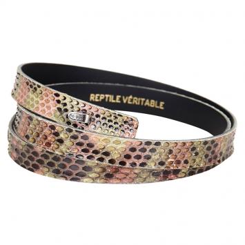 Pre Owned Chanel Multicolor Python CC Waist Belt 70CM