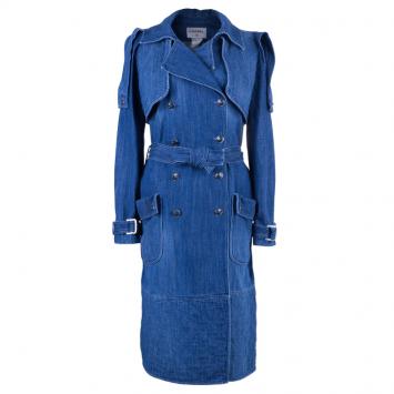 Pre Owned Chanel Denim Long Coat S