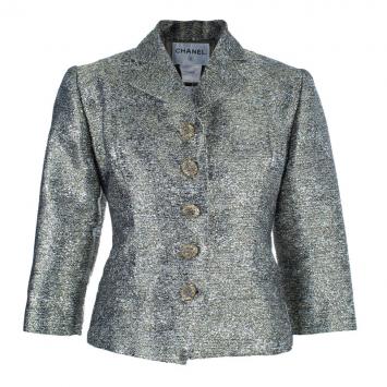 Pre Owned Chanel Gold Metallic Short Jacket XXL