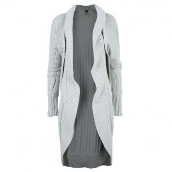Pre Owned Chanel Grey Cashmere Long Cardigan M