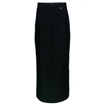 Pre Owned Chanel Black Polka Dot Maxi Skirt M