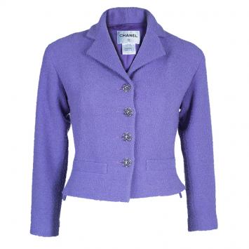 Pre Owned Chanel Lavender Tweed Jacket S
