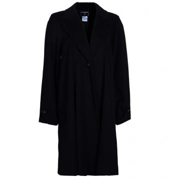 Pre Owned Chanel Black Cashmere Long Coat L