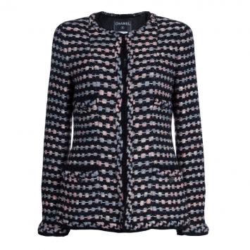 Pre Owned Chanel Black Tweed Jacket M