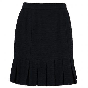 Pre Owned Chanel Black Pleated Skirt M