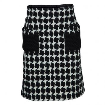 Pre Owned Chanel Monochrome Cashmere High Waist Houndstooth Skirt S