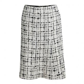 Pre Owned Chanel Monochrome Tweed Sequin Embellished Skirt L