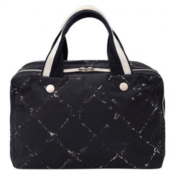 Pre Owned Chanel Bi Color Nylon Travel Line Satchel Bag