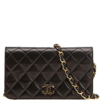 Pre Owned Chanel Black Quilted Lambskin Mini Flap Bag