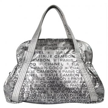 Pre Owned Chanel Metallic Coated Canvas Unlimited Ligne Satchel Bag