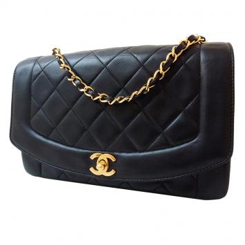 Pre Owned Chanel Black Lambskin Classic Single Flap Bag 