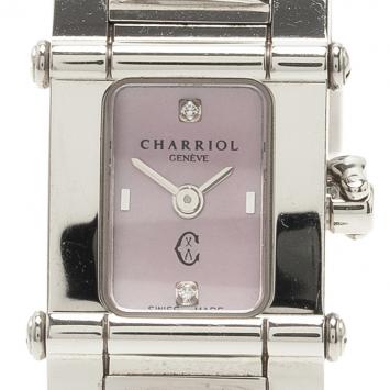 Pre Owned Charriol Pink Stainless Steel Columbus Women's Wristwatch 16MM