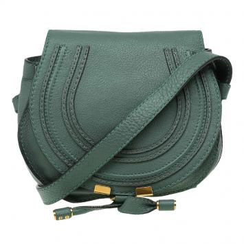 Pre Owned Chloe Green Leather Mini Marcie Crossbody Bag