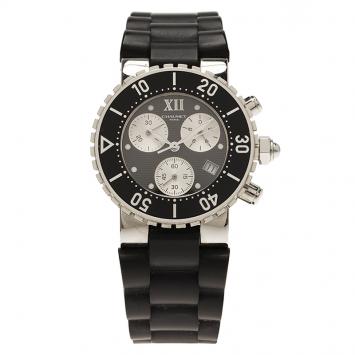 Pre Owned Chaumet Black Stainless Steel Class One 624 Women's Wristwatch 37MM