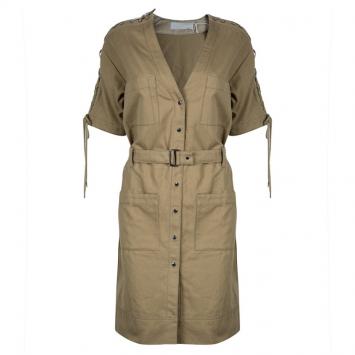 Pre Owned Chloe Beige Criss Cross Sleeve Dress M