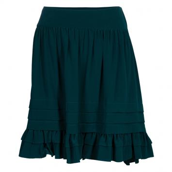 Pre Owned Chloe Green Tiered Ruffle Hem Silk Skirt M