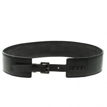 Pre Owned Chloe Black Leather Sequin Embellished Belt 85 CM