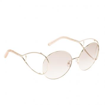 Pre Owned Chloe Gold and Peach CE124S Jackson Sunglasses