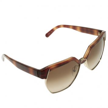 Pre Owned Chloe Brown CE665S Dafne Geometric Sunglasses