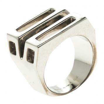 Pre Owned Chloe Bianca Silver Tone Ring Size 52