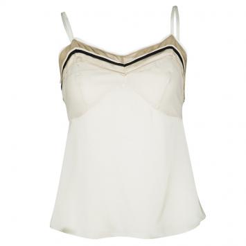Pre Owned Chloe Beige Silk Lace Trim Detail Camisole S