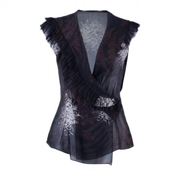 Pre Owned Chloe Brown Print Top M