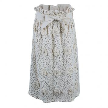Pre Owned Chloe Offwhite Floral Skirt M