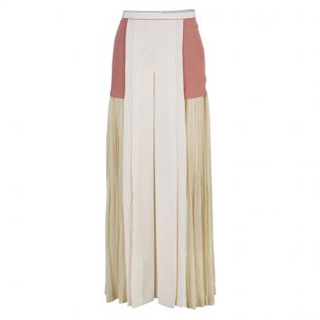 Pre Owned Chloe Colorblock Chiffon Midi Skirt L
