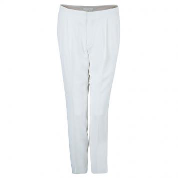 Pre Owned Chloe White Cropped Formal Trousers M