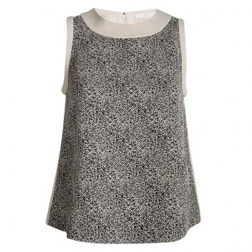 Pre Owned Chloe Cream Textured Front Detail Sleeveless Top S