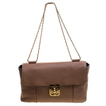 Pre Owned Chloe Brown Leather Large Elsie Shoulder Bag